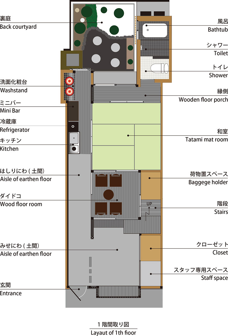 machiya-stay-kyo-miyabi-rooms-and-floor-plan